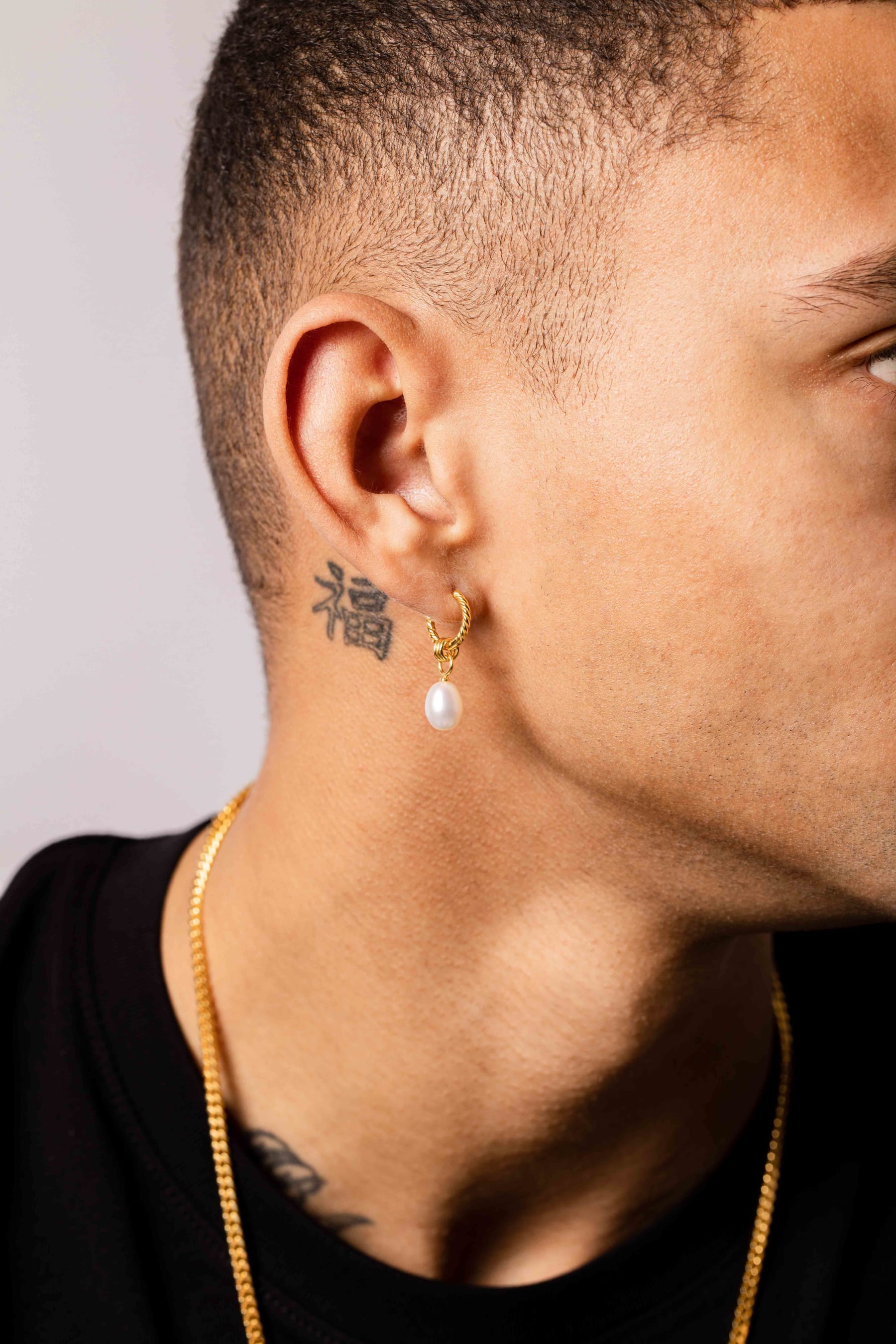 Ocean Pearl hoop - forgyldt